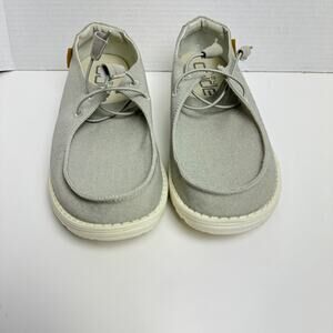 Hey Dude Lt Gray Wendy Chambray Linen Size 9 women New